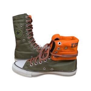 Converse 2012 All Star XHI Extra Calf High Orange Green Foldover Sneaker 6 RARE